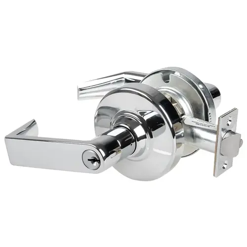 Grade 1 Vestibule Lock, Rhodes Tactile Lever, Standard Cylinder, Bright Chrome Finish, Non-handed Bright Chrome