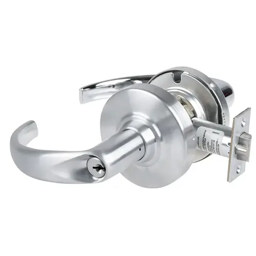 Grade 1 Institutional Lock, Sparta Tactile Lever, Standard Cylinder, Satin Chrome Antimicrobial Finish, Non-handed Satin Chrome Antimicrobial