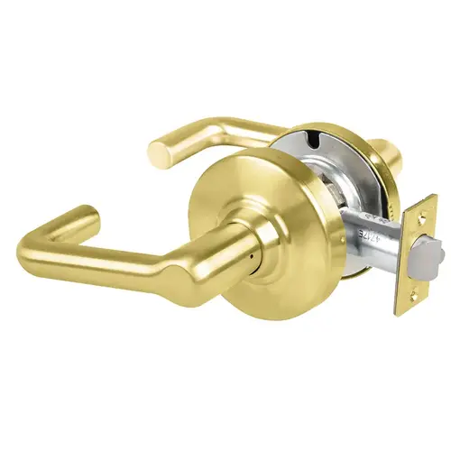 ALX Series Grade 2 Passage Tubular Lever Lock with 47267038 Springlatch and 47267101 ANSI Strike Satin Brass Finish