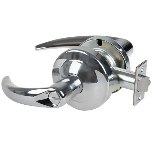 ALX Series Grade 2 Privacy Omega Lever Lock with 47267038 Springlatch and 47267101 ANSI Strike Bright Chrome Finish