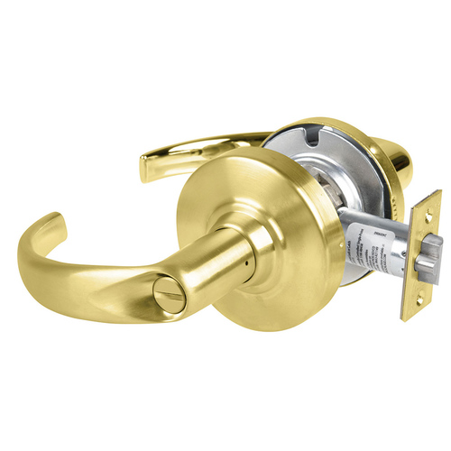 ALX Series Grade 2 Privacy Sparta Lever Lock with 47267038 Springlatch and 47267101 ANSI Strike Satin Brass Finish