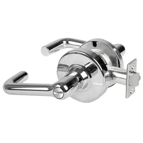 ALX Series Grade 2 Privacy Tactile Tubular Lever Lock with 47267038 Springlatch and 47267101 ANSI Strike Bright Chrome Finish