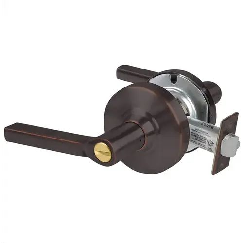 ALX Series Grade 2 Hospital Privacy Latitude Lever Lock with 47267038 Springlatch and 47267101 ANSI Strike Aged Bronze Finish