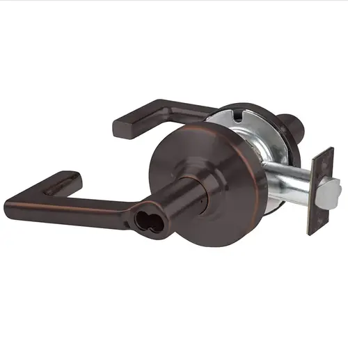 ALX Series Grade 2 Classroom Tactile Longitude Lever Lock with Small Format IC Prep Less Core; 47267042 Deadlatch; and 47267101 ANSI Strike Aged Bronze Finish