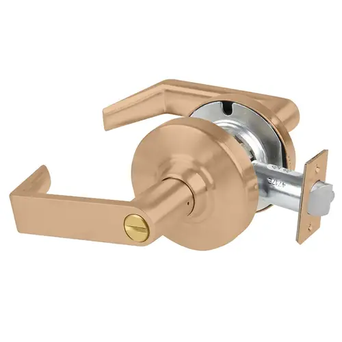 ALX Series Grade 2 Hospital Privacy Rhodes Lever Lock with 47267038 Springlatch and 47267101 ANSI Strike Satin Bronze Finish