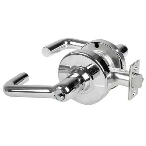 Grade 1 Storeroom Lock, Tubular Lever, Standard Cylinder, Request to Exit Switch, Bright Chrome Finish, Non-handed Bright Chrome