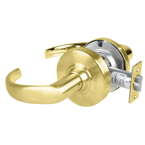 ALX Series Grade 2 Passage Sparta Lever Lock with 47267038 Springlatch and 47267101 ANSI Strike Satin Brass Finish