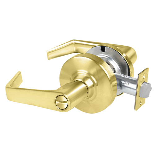 ALX Series Grade 2 Privacy Saturn Lever Lock with 47267038 Springlatch and 47267101 ANSI Strike Satin Brass Finish