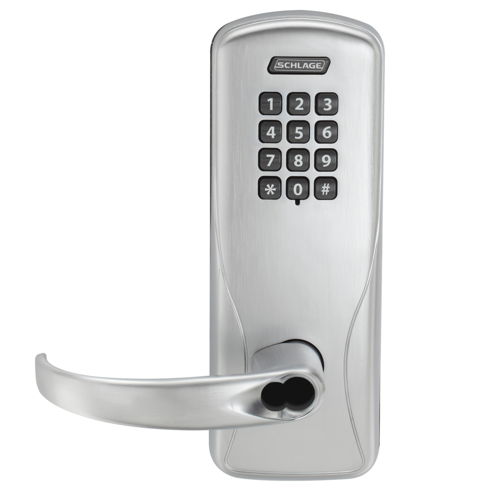 Schlage Electronics CO200MS50KPSPA626BR Electric Mortise Lock Satin Chrome  Buy Now, image size:1000x1000