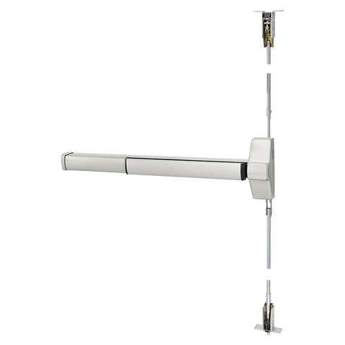 Electrified Exit Device Satin Stainless Steel