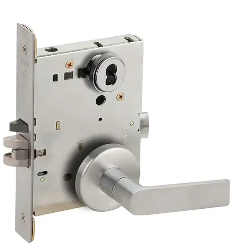 Mortise Lock Satin Chrome Antimicrobial Coated