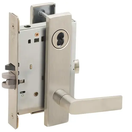 Lock Mortise Lock Satin Nickel Plated Clear Coated