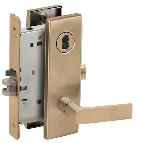 Mortise Lock Satin Brass Blackened Satin Relieved Clear Coated