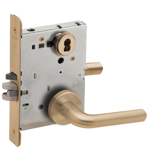 Mortise Lock Satin Brass Blackened Satin Relieved Clear Coated