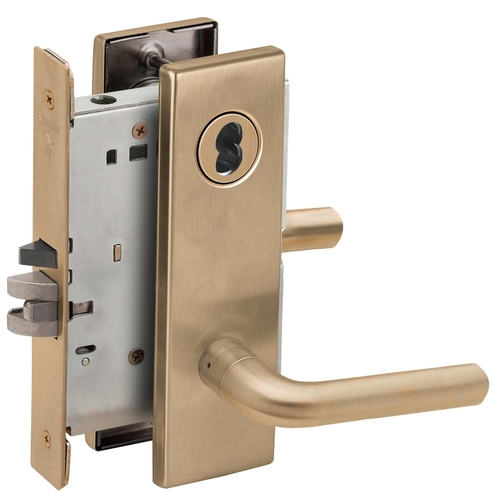 Lock Mortise Lock Satin Brass Blackened Satin Relieved Clear Coated