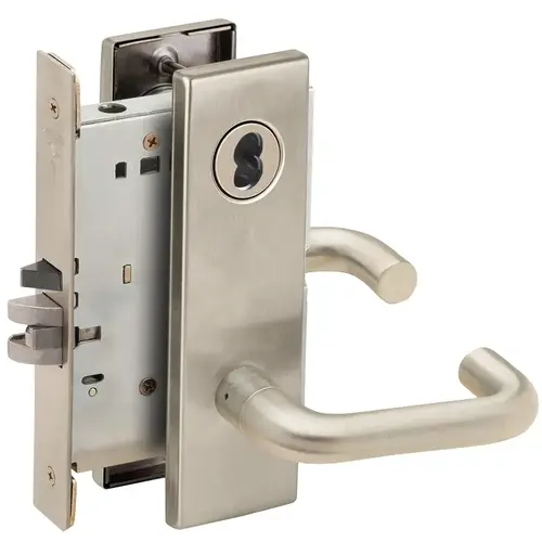 Mortise Lock Satin Nickel Plated Clear Coated