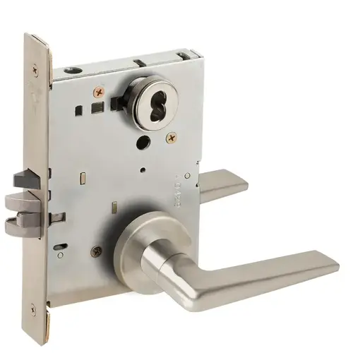 Mortise Lock Satin Nickel Plated Clear Coated