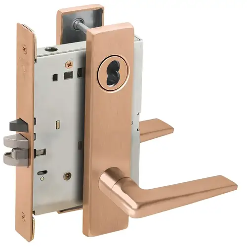 Lock Mortise Lock Satin Bronze Clear Coated