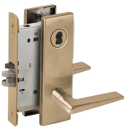 Mortise Lock Satin Brass Blackened Satin Relieved Clear Coated