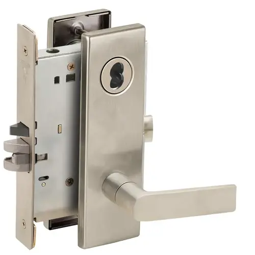 Mortise Lock Satin Nickel Plated Clear Coated