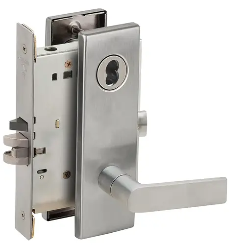 Mortise Lock Satin Chrome Antimicrobial Coated