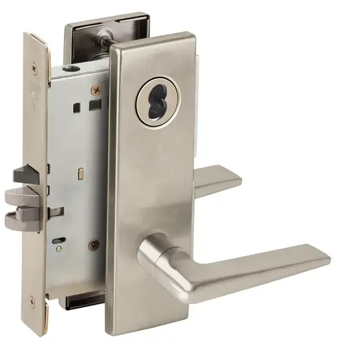 Mortise Lock Satin Nickel Plated Clear Coated