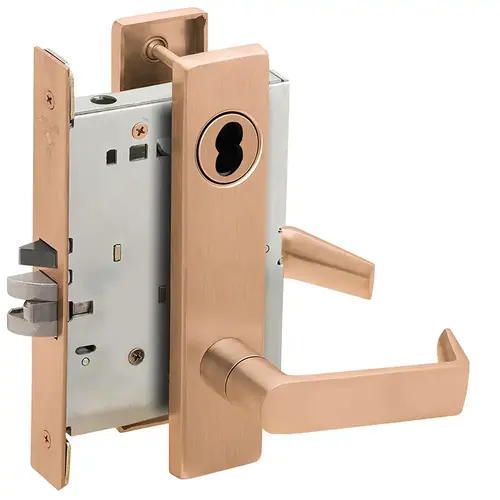 Lock Mortise Lock Satin Bronze Clear Coated