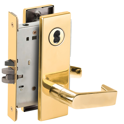 Mortise Lock Bright Brass