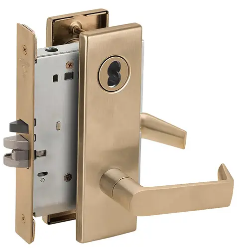 Mortise Lock Satin Brass Blackened Satin Relieved Clear Coated