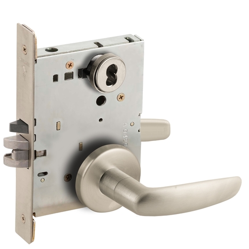 Mortise Lock Satin Nickel Plated Clear Coated