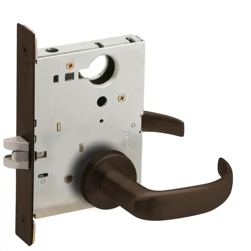 Passage Latch Mortise Lock with 17 Lever and A Rose Aged Bronze Finish