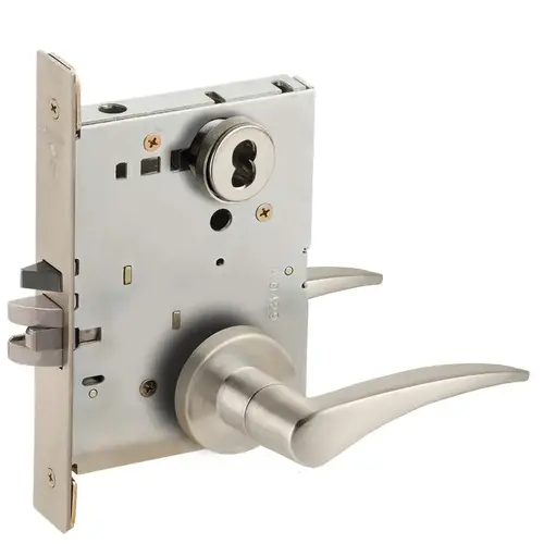 Mortise Lock Satin Nickel Plated Clear Coated