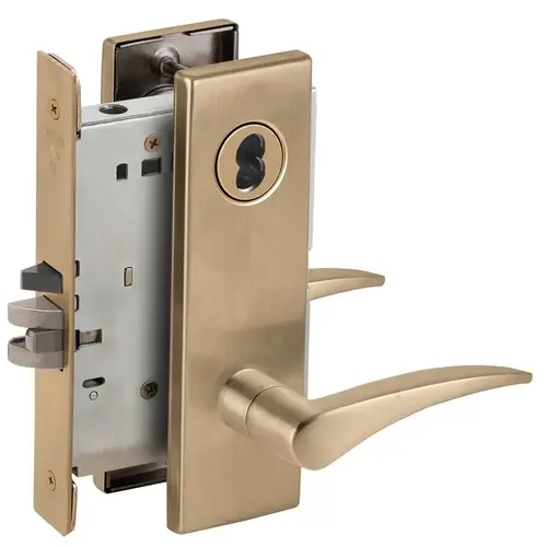 Mortise Lock Satin Brass Blackened Satin Relieved Clear Coated