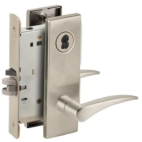 Mortise Lock Satin Nickel Plated Clear Coated