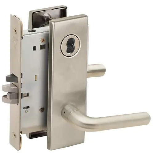 Lock Mortise Lock Satin Nickel Plated Clear Coated