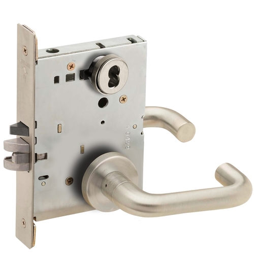 Mortise Lock Satin Nickel Plated Clear Coated