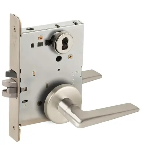 Mortise Lock Satin Nickel Plated Clear Coated