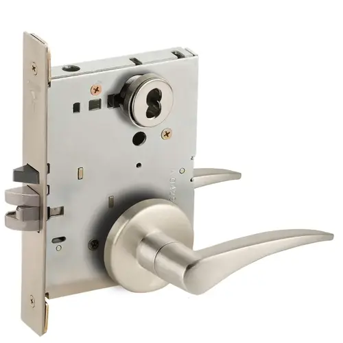 Mortise Lock Satin Nickel Plated Clear Coated