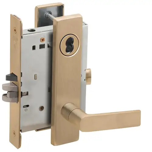 Mortise Lock Satin Brass Blackened Satin Relieved Clear Coated