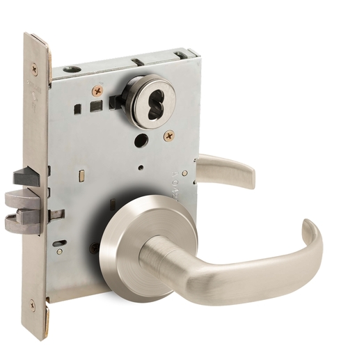 Mortise Lock Satin Nickel Plated Clear Coated