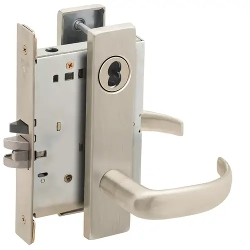 Lock Mortise Lock Satin Nickel Plated Clear Coated