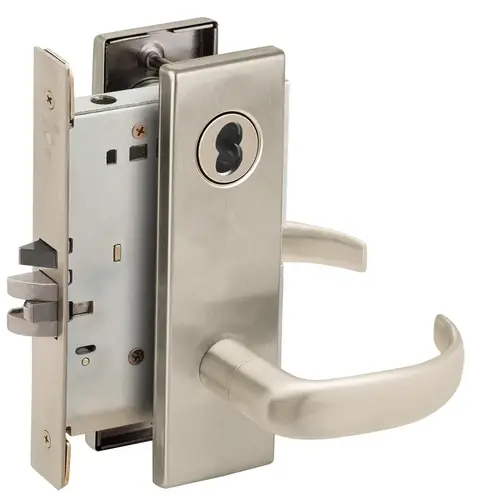 Lock Mortise Lock Satin Nickel Plated Clear Coated