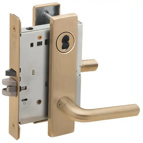 Mortise Lock Satin Brass Blackened Satin Relieved Clear Coated