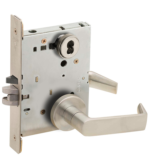 Mortise Lock Satin Nickel Plated Clear Coated