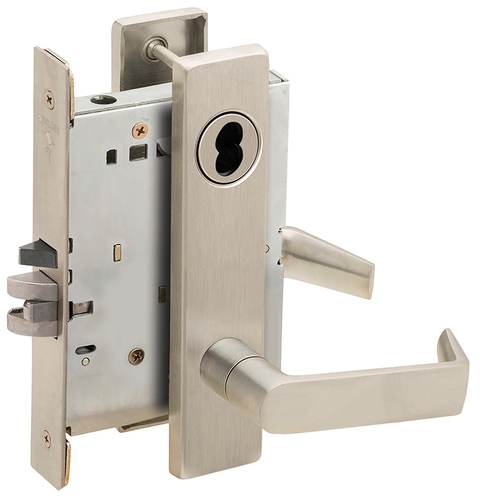 Lock Mortise Lock Satin Nickel Plated Clear Coated