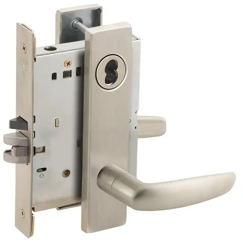 Lock Mortise Lock Satin Nickel Plated Clear Coated