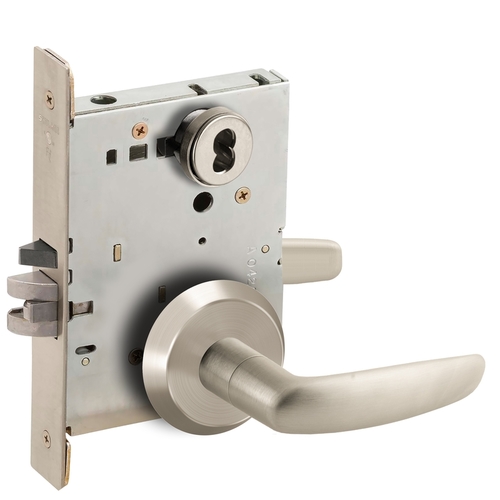 Mortise Lock Satin Nickel Plated Clear Coated