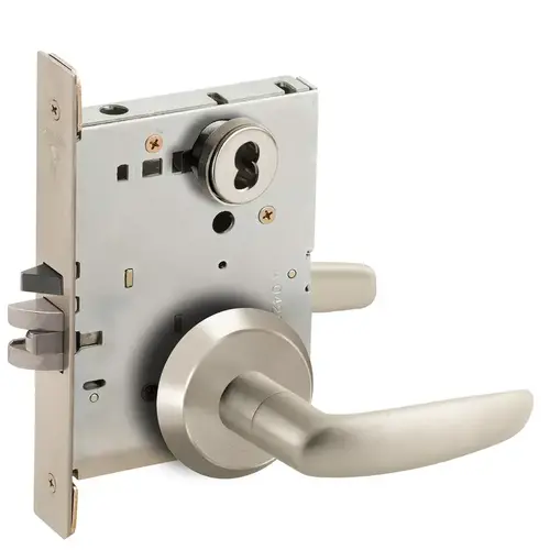 Mortise Lock Satin Nickel Plated Clear Coated