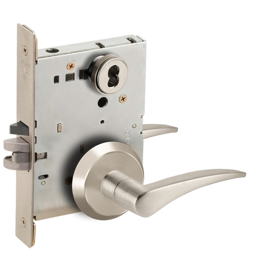 Mortise Lock Satin Nickel Plated Clear Coated