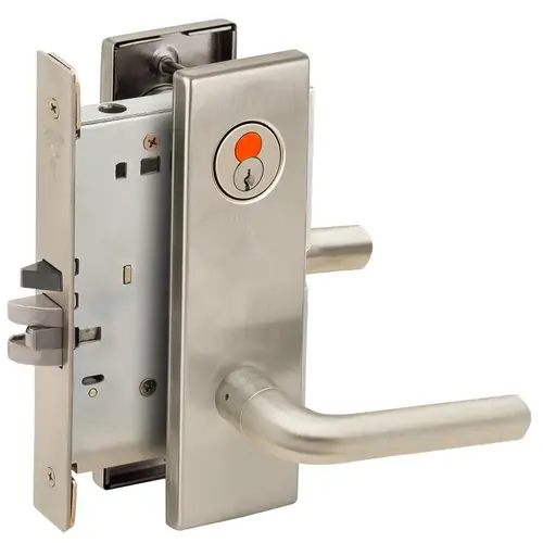 Mortise Lock Satin Nickel Plated Clear Coated